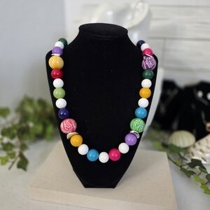 Vintage Acrylic Colorful Bead Necklace